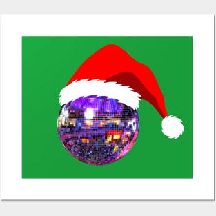 Jolly Disco Ball with Santa Hat Posters and Art